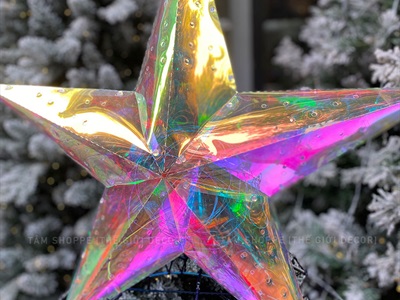 Ngôi sao đèn Led ánh sáng cầu vồng huyền ảo [Nhựa Supo - Phát sáng rực rỡ] ĐK60cm LDEN-NHUA-03